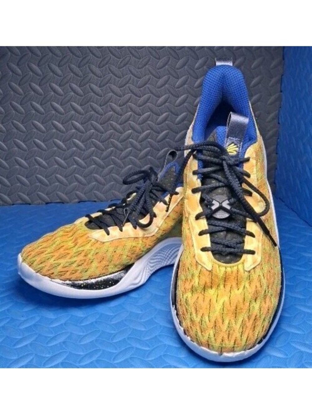 Under Armour Curry Flow Team Bang Bang Basketball Shoes Yellow Black Mens sz 12